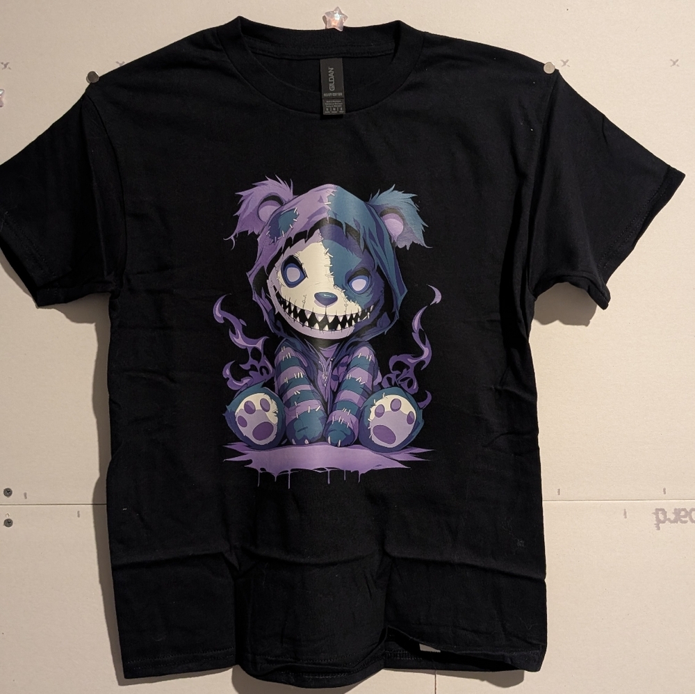 Gildan Black and Purple Kids Graphic Tee Size Medium Youth Adult L,ExL
